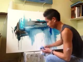 Abstract acrylic painting chaotic clarity part 1 3 by randy alcasid