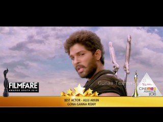 Allu arjun wins best actor in supporting role for rudhramadevi at 63rd filmfare awards south 2016