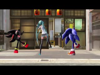 【mmd x sonic】sonic & shadow & miku ievan polkka 【4k60fps】 mp4