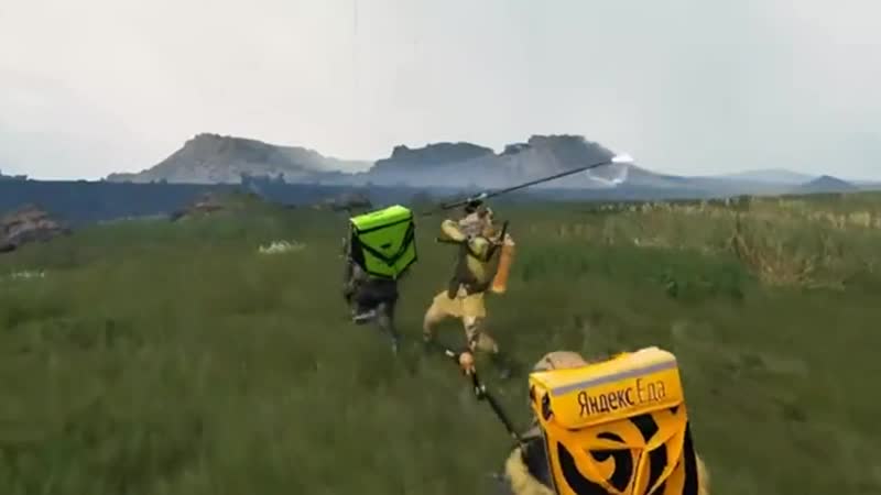 Курьеры из яндекс еды напали на конкурента за то что его рюкзак больше кодзима в шоке