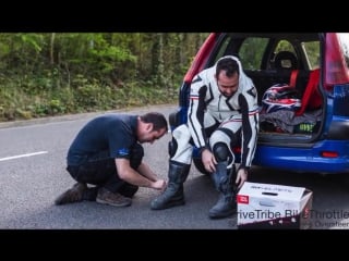 Idiot dragged behind car test of armr harada leather suit for bikethrottle