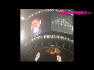 Kanye west birthday party at the staples center with kim kardashian justin bieber 6815