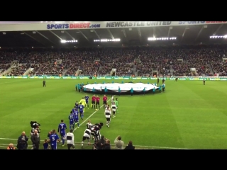 The players emerge at st james park