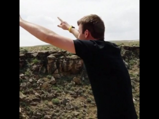 Epic zipline frisbee catch