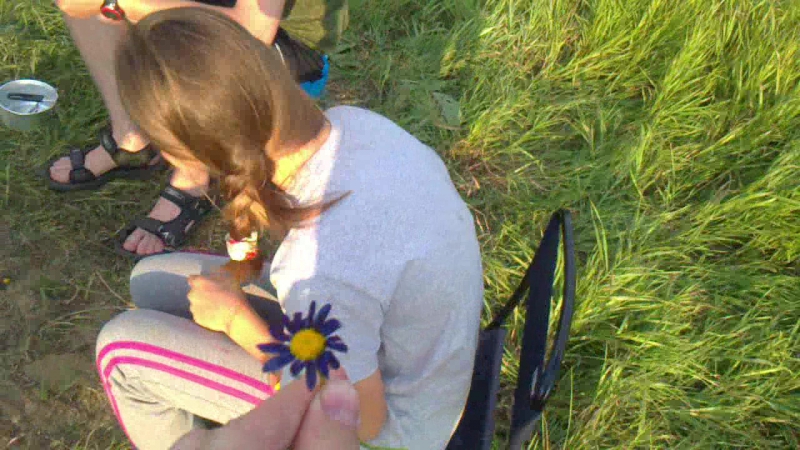 Защеканка и синий ромашка)