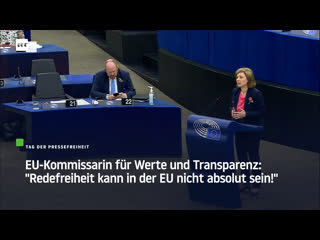 Eu kommissarin für werte und transparenz "redefreiheit kann in der eu nicht absolut sein!"