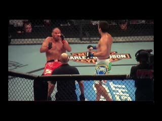 Mixed martial arts lyoto machida unleashes his inner karate porn to deliver a jumping switch front kick to randy couture
