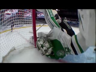 Anton khudobin stretches across crease to rob nazem kadri with desperation save (1)