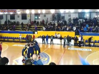 Festejo final boca 92 80 san lorenzo (basquet)