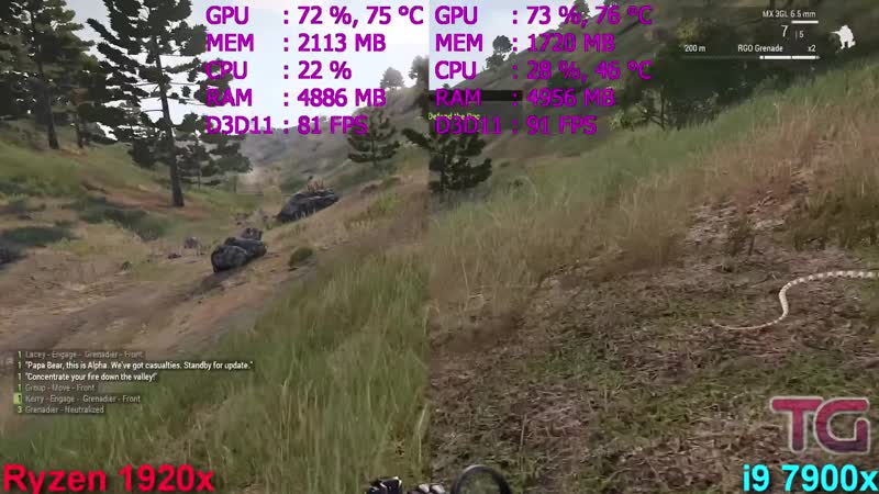 Ryzen threadripper 1920x vs i9 7900x test in 7 games (2)
