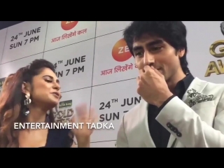 Jennifer winget &amp; harshad chopda iv at the goldawards2018 heart eyes heart eyes @jenwinget @ ( mq ) mp4