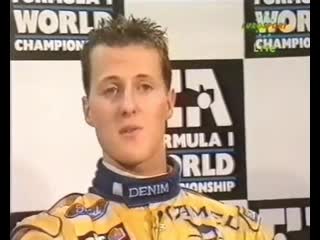 Just a very young schumi speaking german and english portuguese gp 1993