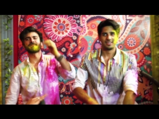 Sidharth, alia, fawad playing holi