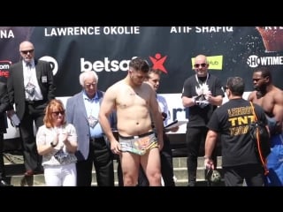 Hung like a rhino again! dave allen v lenroy thomas official weigh in brook v spence
