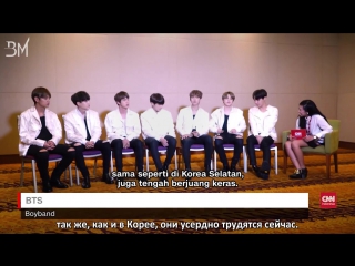 [rus sub] bts supports indonesian army's who are taking the national examination @ cnn indonesia