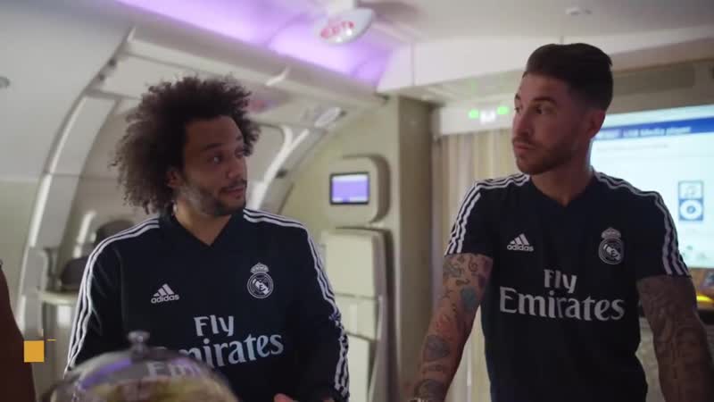 Marcelo, bale, ramos and their teammates funny moments emirates a380!