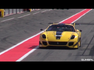 Ferrari 599xx evo in action! brutal accelerations downshifts!