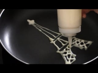 Paris pancake art (croissants, eiffel tower roses)