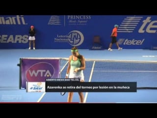 Victoria azarenka es baja por lesión en la muñeca