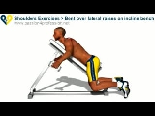 Bent over lateral raises on incline bench