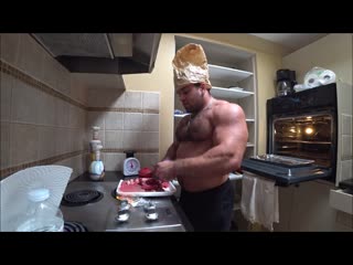 Hairy chest muscle bear chef dace shows you how to cook in the kitchen (how to impress your wife)