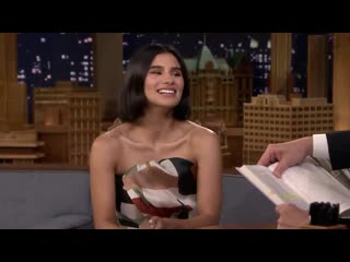 Diane guerrero shows off her bee gees impression with jimmy