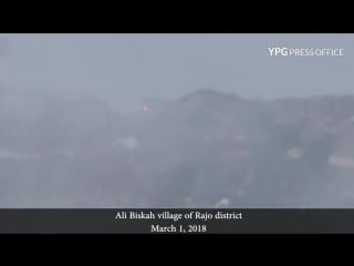 Поражение укрепления протурецких боевиков из птрк курдами из ypg,район кантона африн