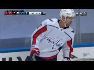 Evgeny kuznetsov powers by islanders and scores on semyon varlamov
