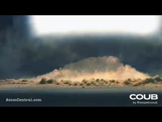 Atomic bomb cannon test with shockwave in 1953