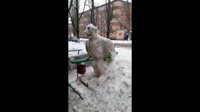 Снеговик в таганроге 27 01 18 пробуждяшки таганрог