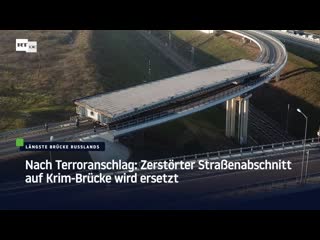 Nach terroranschlag zerstörter strassenabschnitt auf krim brücke wird ersetzt