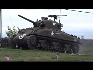 M4 sherman tank impresses crowd w multiple firing shots