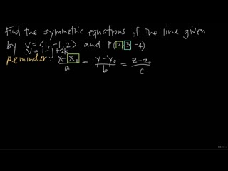 [04 partial derivatives lines and planes] 020 symmetric equations of a line