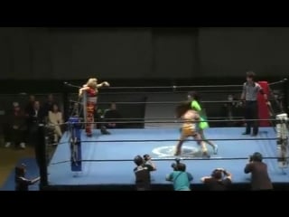 4 triangle ribbon championship neko nitta (c) vs kyuri vs mochi miyagi (ice ribbon 3/21/15)