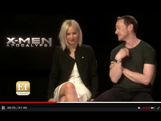 Et canada jennifer lawrence and james mcavoy talk 'x men apocalypse'
