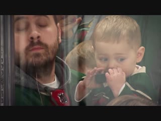 Young wild fan tries to make a snack out of dubnyk gifted souvenir