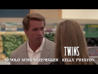 Arnold schwarzenegger, kelly preston, danny devito, chloe webb (twins, 1988)