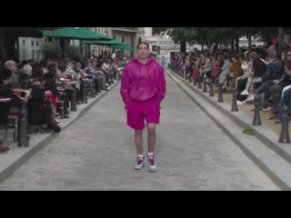 Hectorbellerin dominating the catwalk in paris showing off the latest louisvuitton collection ss20 pfw clear candidate to m