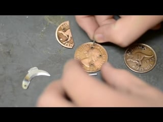 Knife making making a folding coin knife