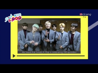 160205 simply kpop 200th episode congrats message from bts