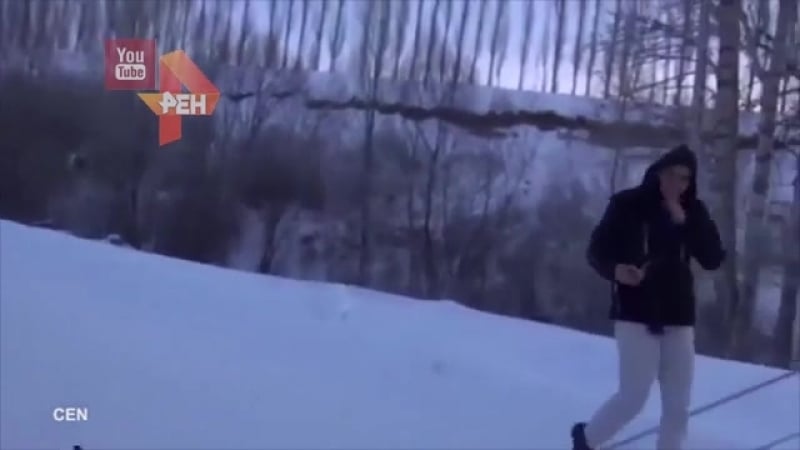 Турецкие дедушки устроили снежные гонки в тазиках