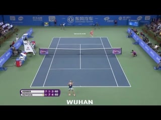 41 shot rally angelique kerber vs petra kvitova 2016 wuhan open