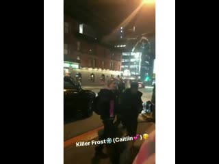 Danielle panabaker at the flash set via nicki meeks dans instastories