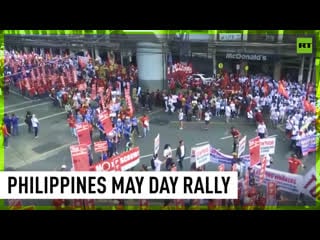 ‘wage increase now!’ workers march to mark may day in manila