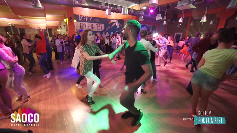 Alain rueda and anna krylova salsa dancing at rostov for fun fest (russia), sunday (sc)