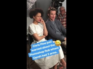 Chris pine with gugu mbatha raw for entertainment tonight
