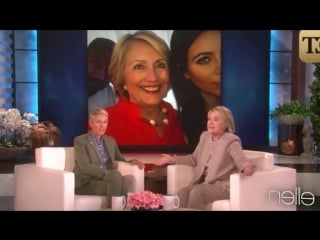 Kim kardashian hillary clinton on ellen selfie tips, supports democrat, kanye west