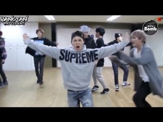 [rus sub][bangtan bomb] bts war of hormone dance performance (real war ver )