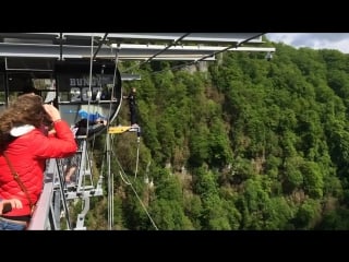 Sochi skybridge bungy 207 m slow motion