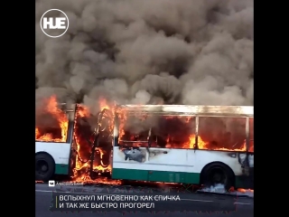 В питере сгорел рейсовый автобус